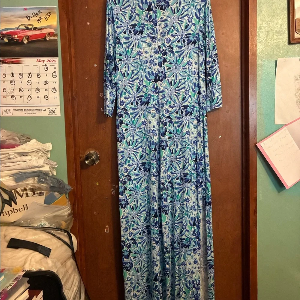 Lilly Pulitzer Blue and Green Maxi Dress NWOT - Picture 14 of 16